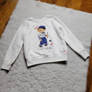 Polo Ralph Lauren BEAR Sweatshirt Girl's 8-10 White